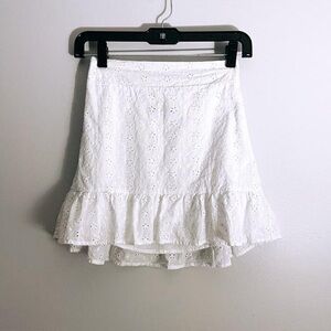White Eyelet Ruffle Skirt - Perfect for Game Day!